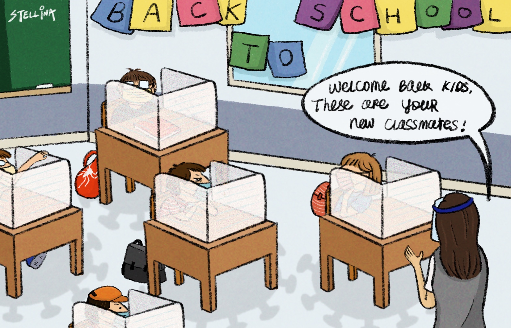 Back to school during the pandemic – Cartoons by Stellina